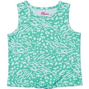 Toddler girls all over print front tie tank top